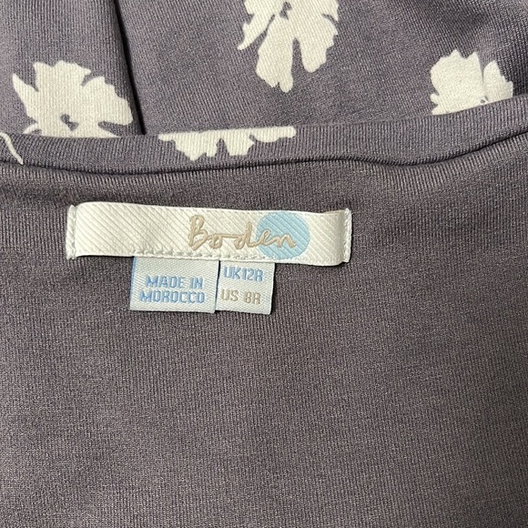 Boden St Lucia Grey Floral Jersey Halter Dress - Picture 6 of 8